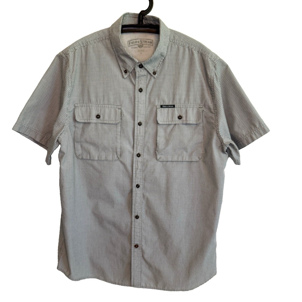 Field and Stream Button Short Sleeve Fishing Shirt XL Activewear Performance